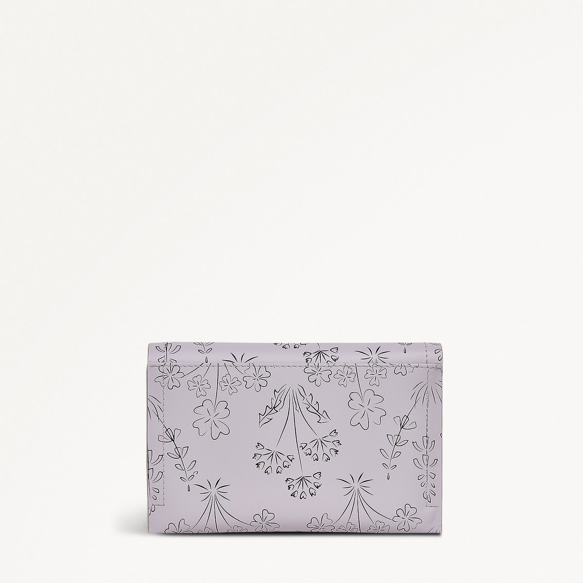 Wild Flowers Leather Medium Flapover Wallet in Thistle - 110722