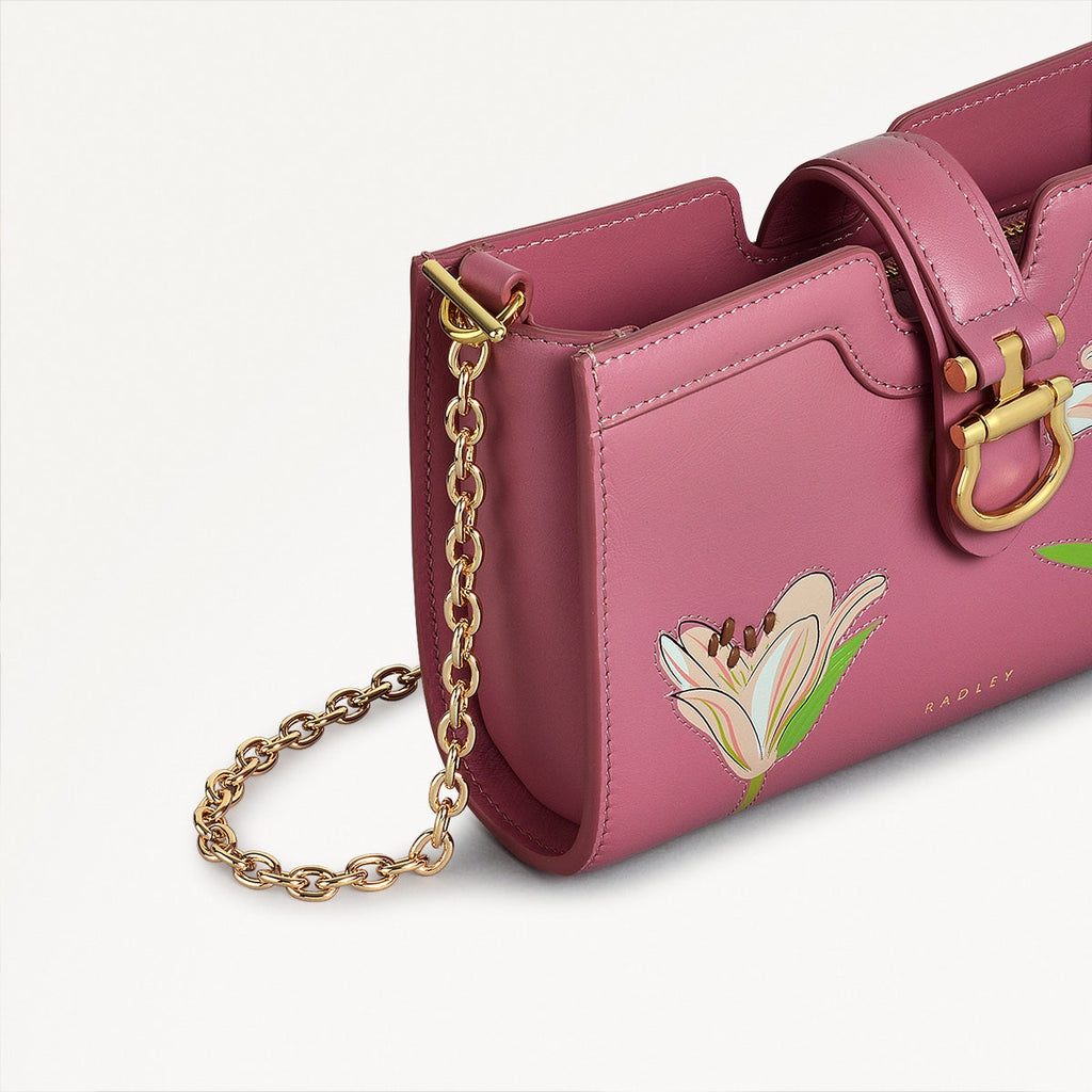 Kentucky Derby SS25 Leather Large Phone Cross Body Bag in Sienna Pink - 110723