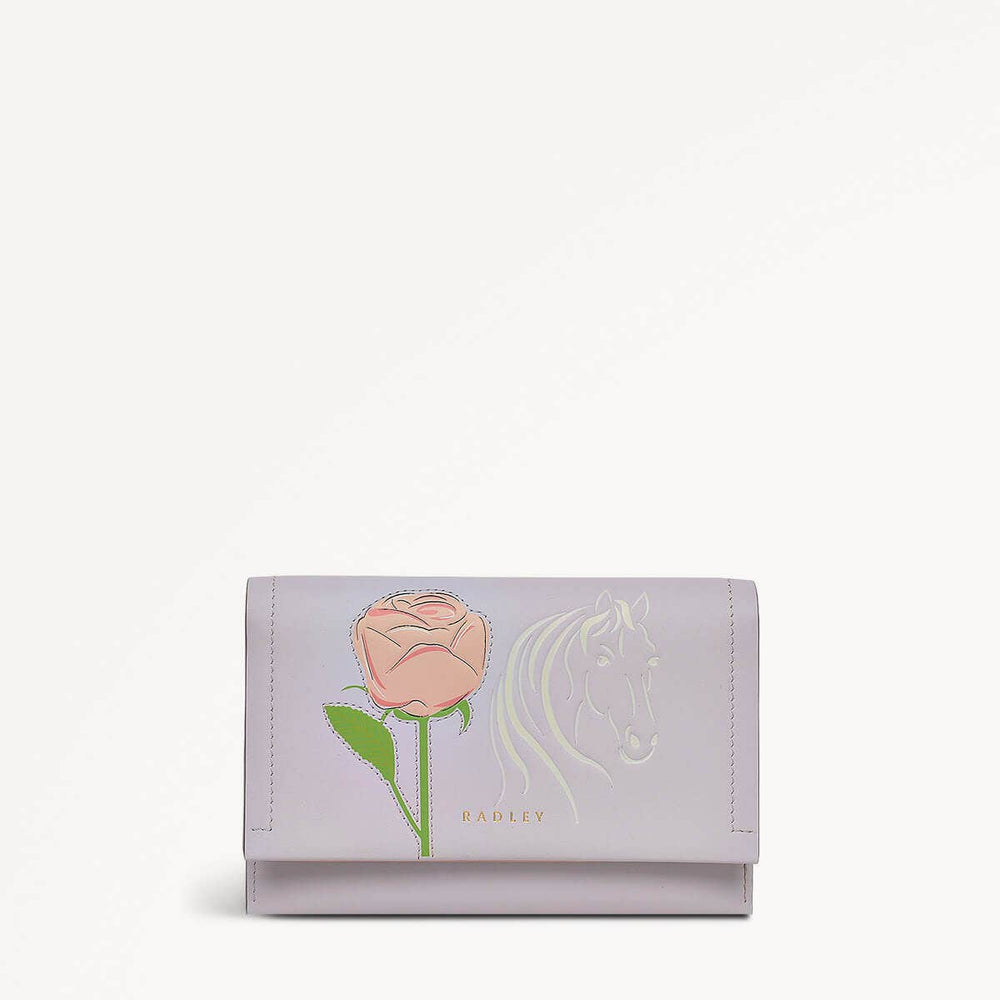 Kentucky Derby SS25 Leather Medium Flapover Wallet in Thistle - 110726