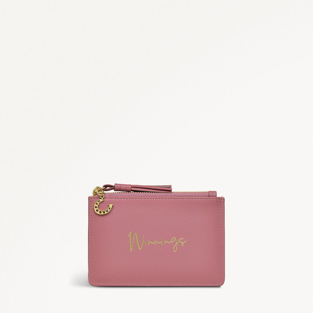 Kentucky Derby SS25 Leather Small Ziptop Coin Purse in Sienna Pink - 110729