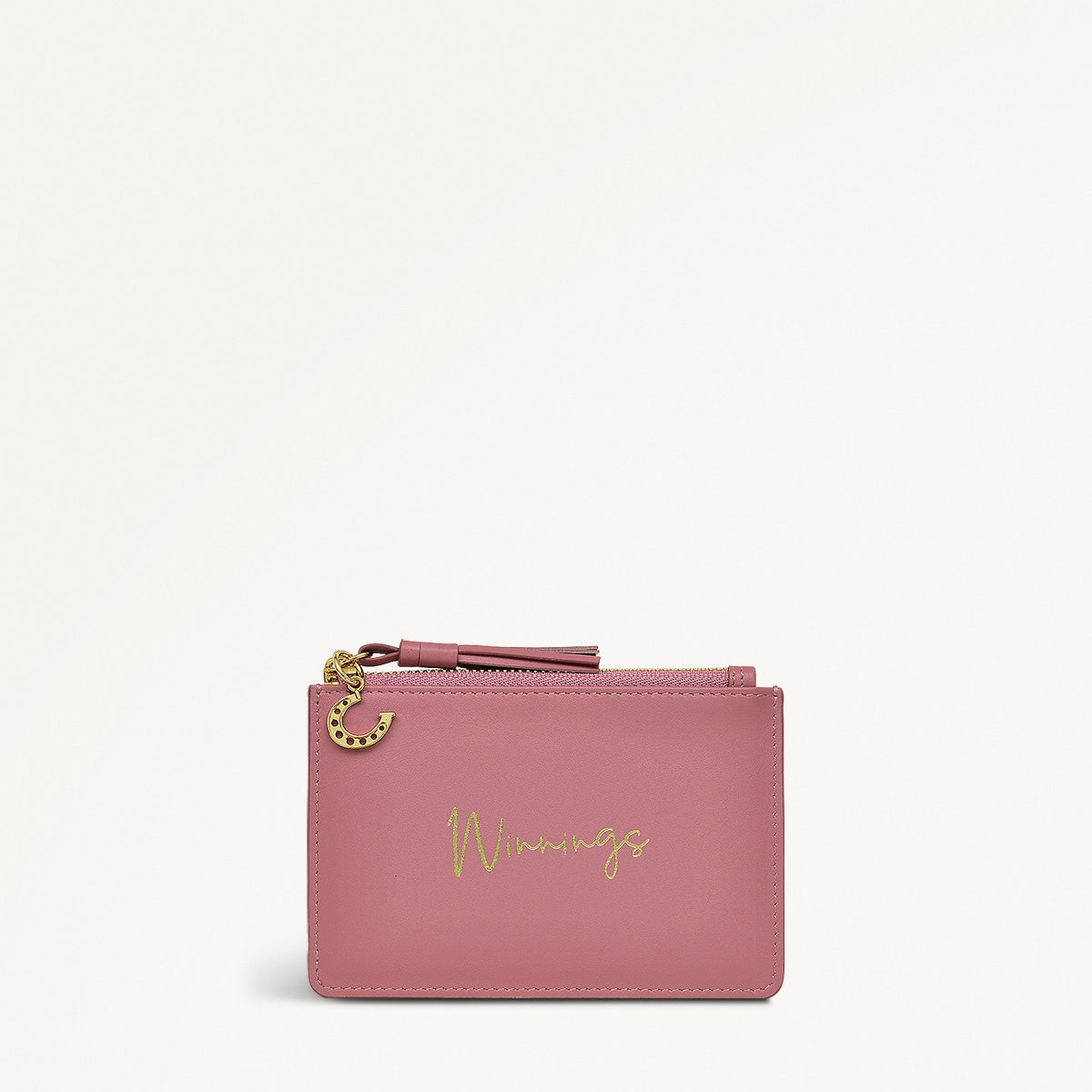 Kentucky Derby SS25 Leather Small Ziptop Coin Purse in Sienna Pink - 110729