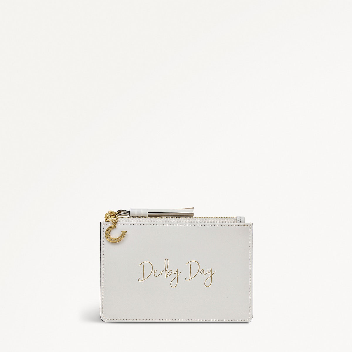 Kentucky Derby SS25 Leather Small Ziptop Coin Purse in Chalk - 110730