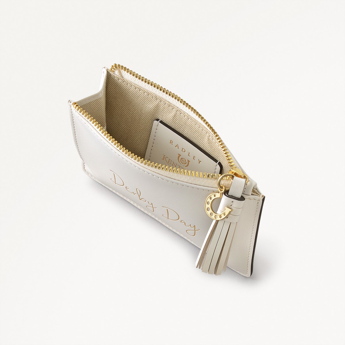 Kentucky Derby SS25 Leather Small Ziptop Coin Wallet in Chalk - 110730