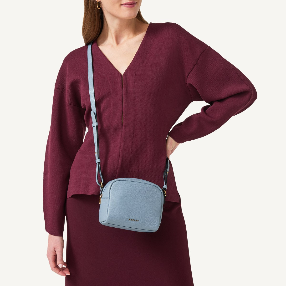 THE DAILY Mini ZIP AROUND CROSS BODY SMOKE BLUE