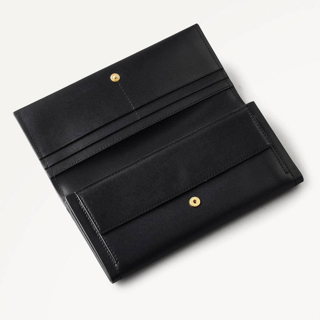 Heritage Lane Leather Large Flapover Wallet in Black - 110741