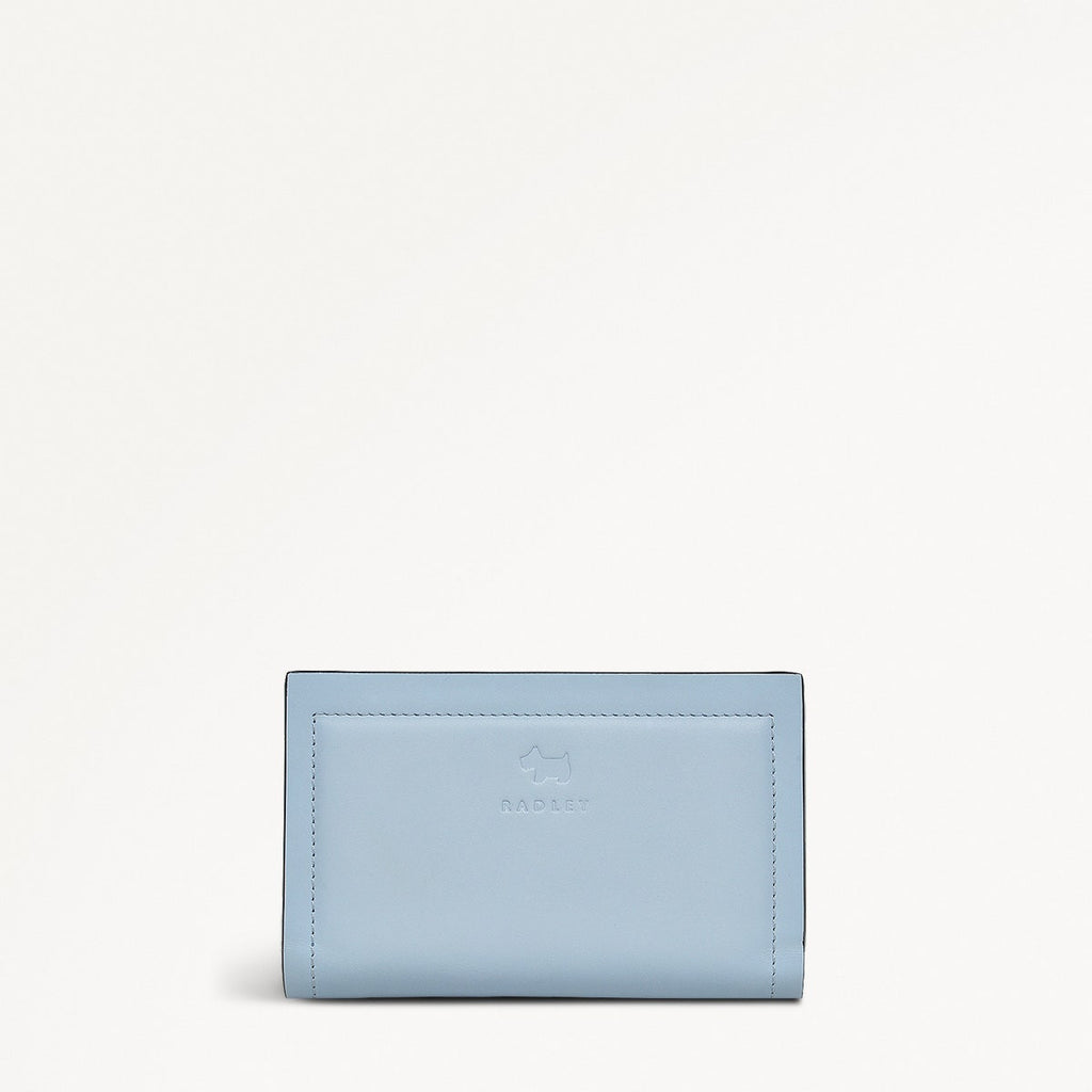 Heritage Border Leather Medium Bifold Wallet in Smoke Blue - 110748