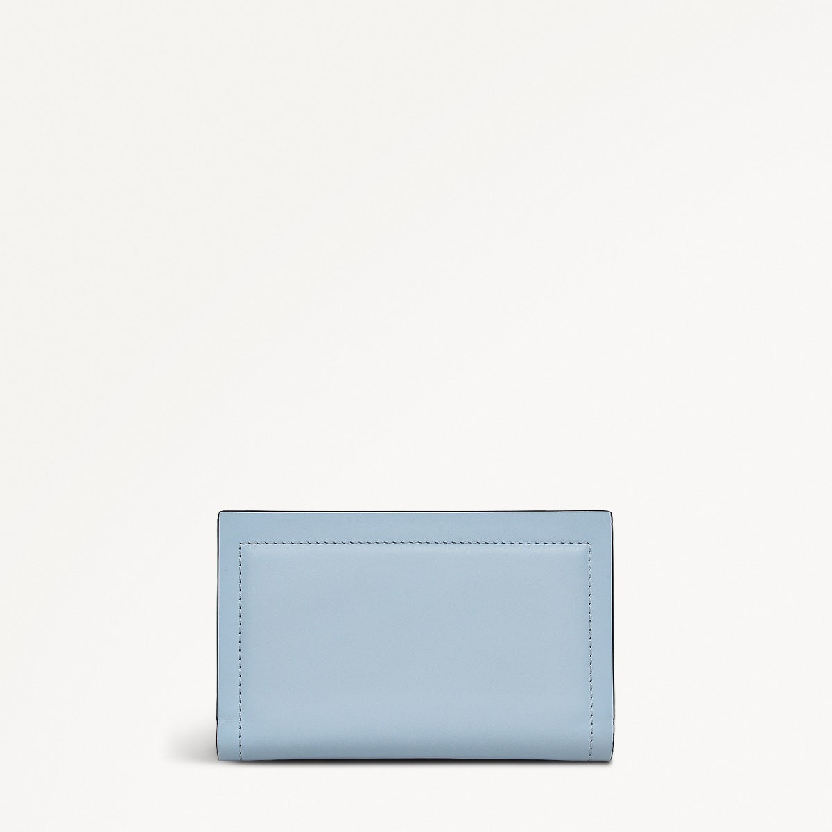 Heritage Border Leather Medium Bifold Wallet in Smoke Blue - 110748