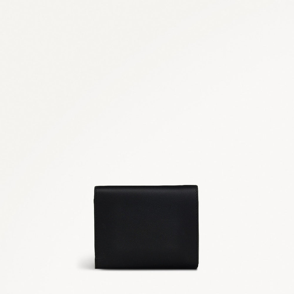Pockets Leather Small Trifold Wallet in Black - 110751