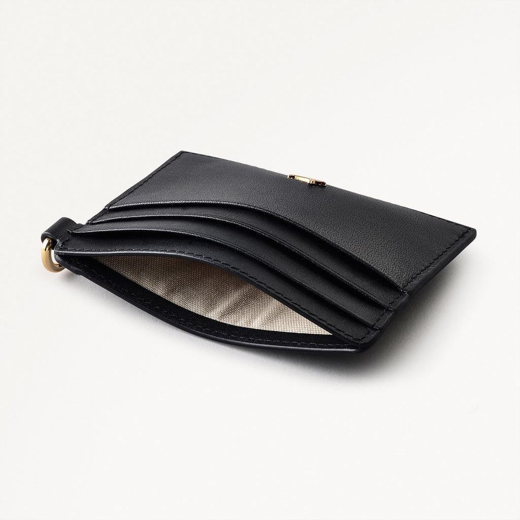 Pockets Leather Small Card Holder in Black - 110752