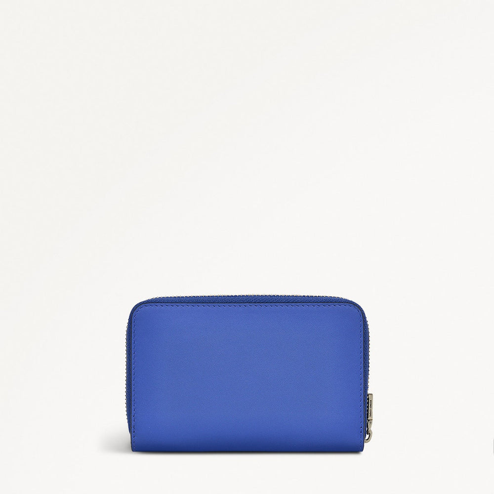 Pockets Leather Medium Zip Around Wallet in Yves Blue - 110756