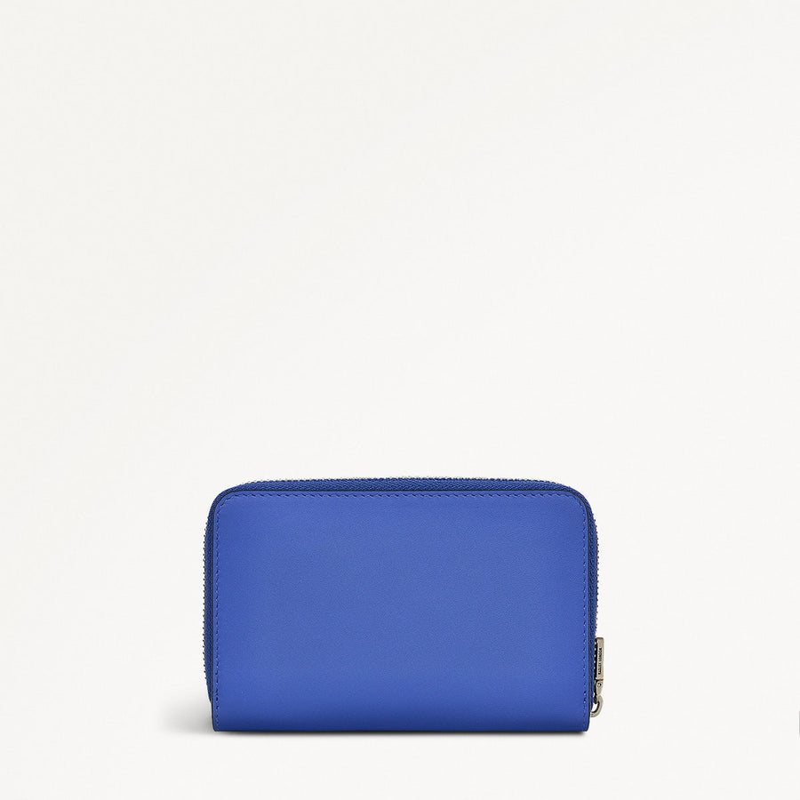 Pockets Leather Medium Zip Around Wallet in Yves Blue - 110756