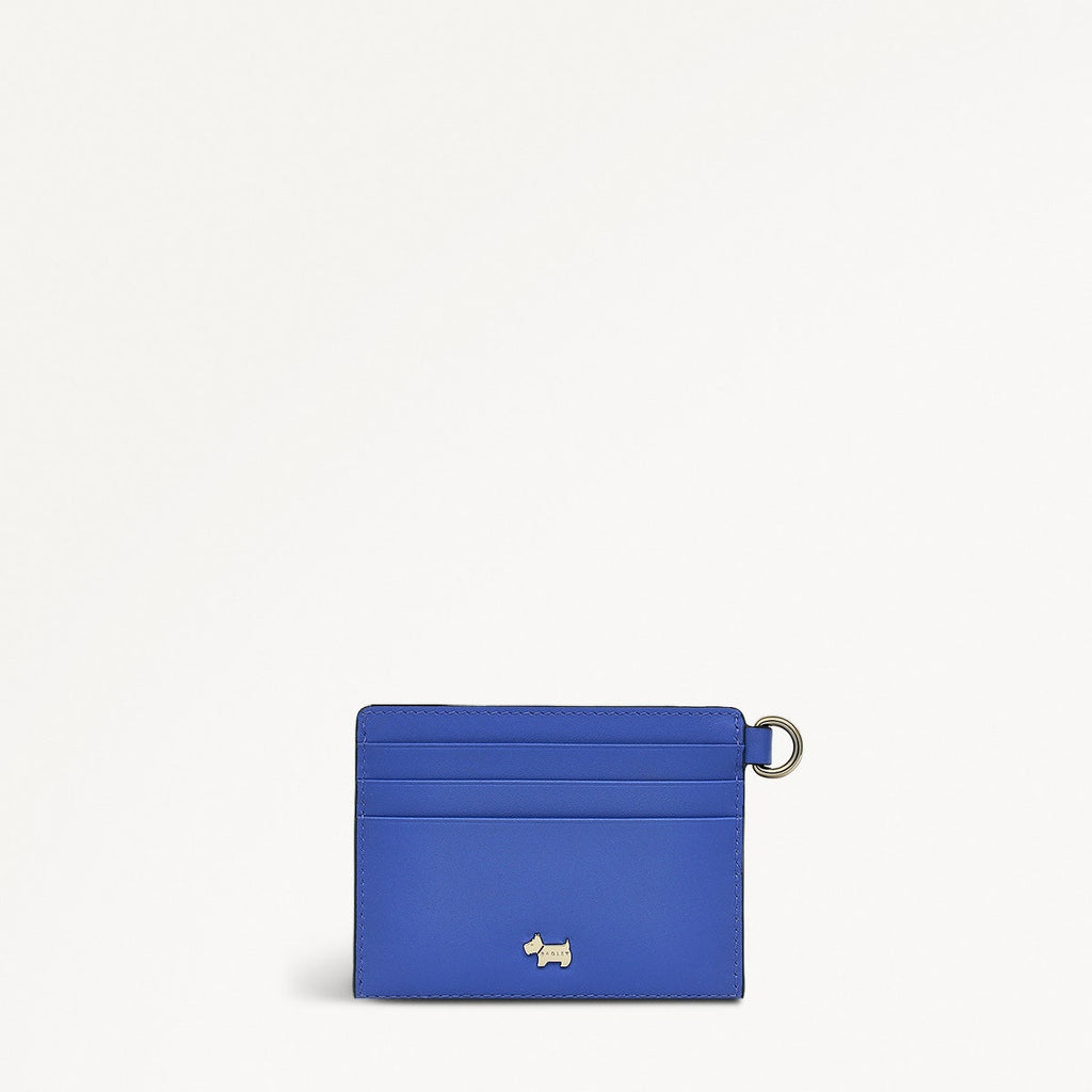 Pockets Leather Small Card Holder in Yves Blue - 110758