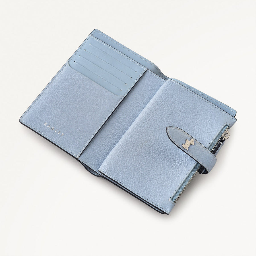 Willis Street Leather Medium Bifold Wallet in Smoke Blue - 110762