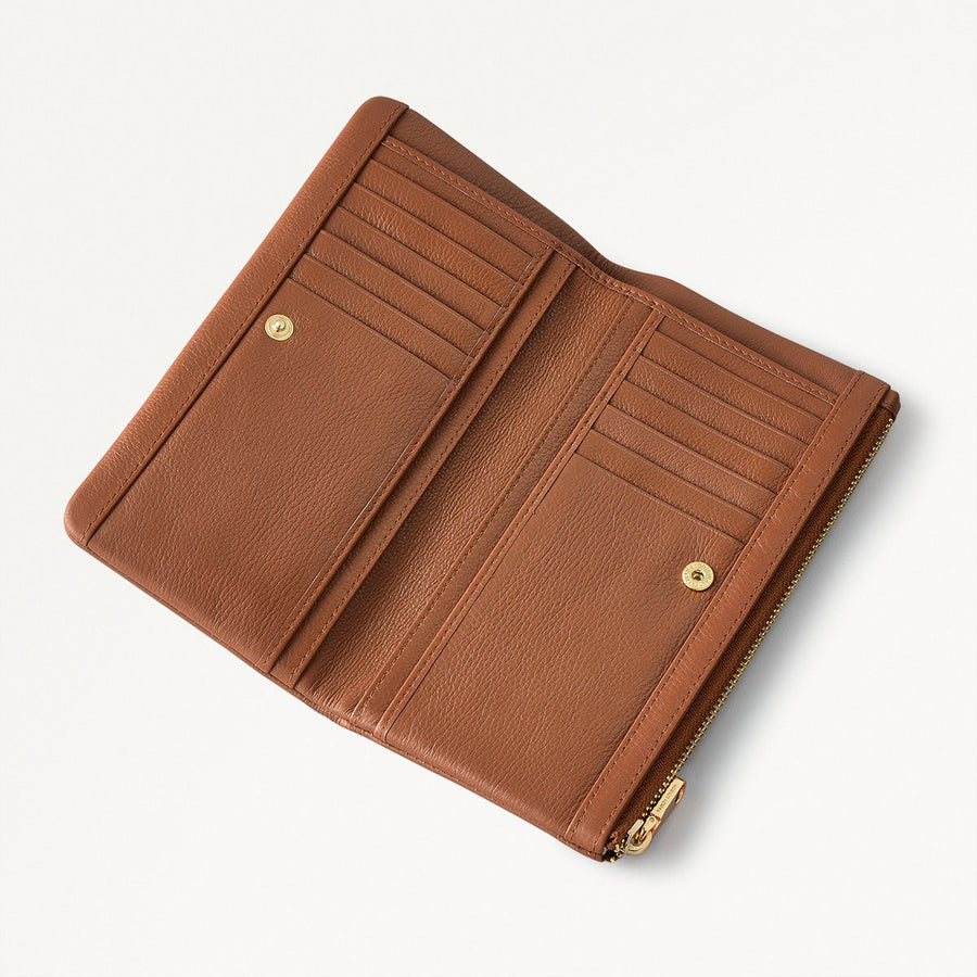 Mallow Street Leather Large Bifold Wallet in Saddle - 110765