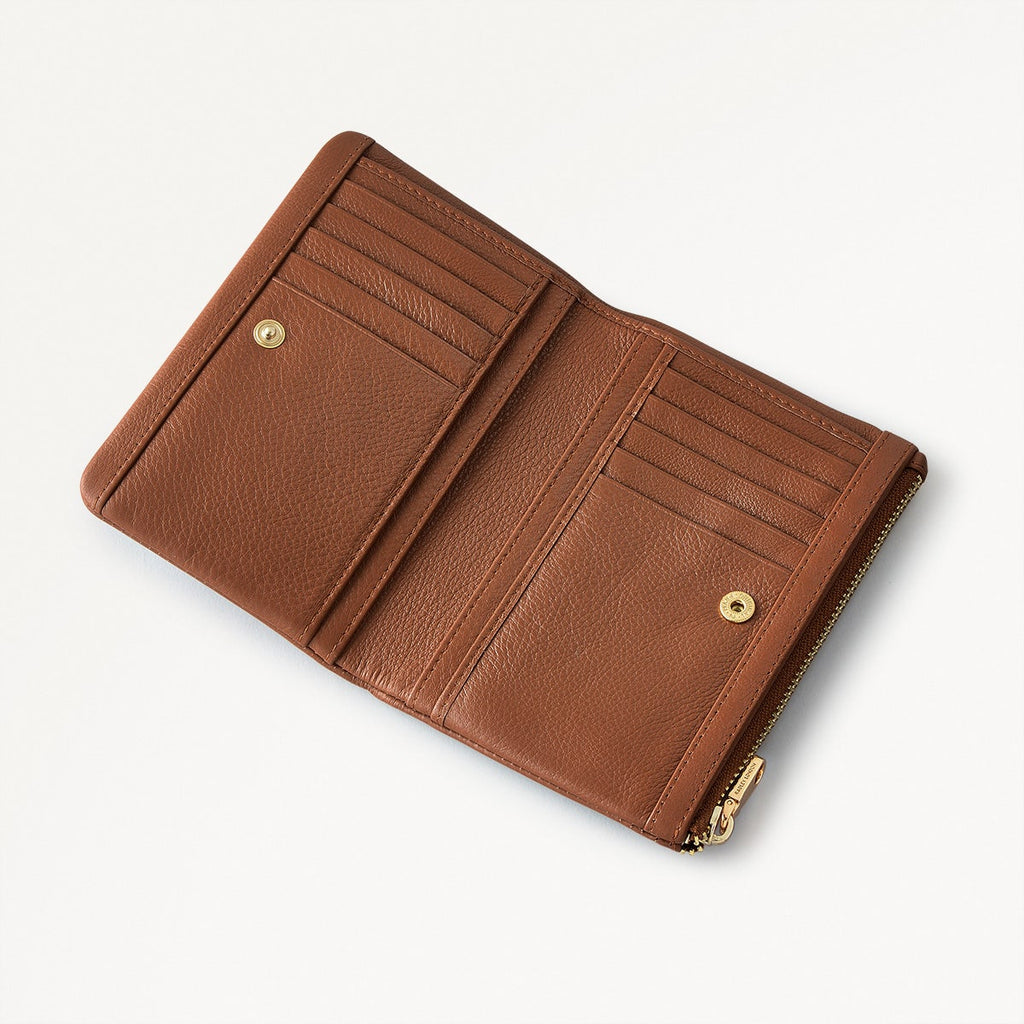 Mallow Street Leather Medium Bifold Wallet in Saddle - 110766