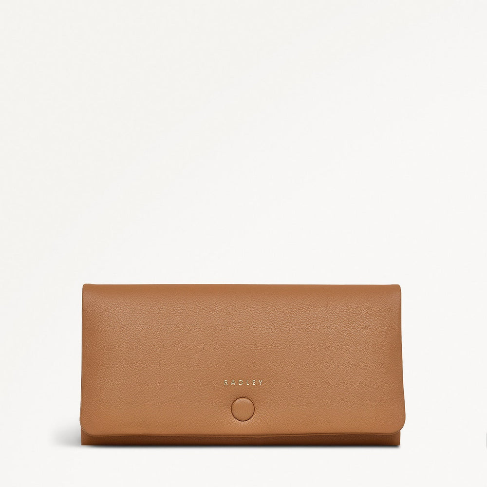 Mallow Street Leather Large Flapover Wallet in Dark Butter - 110767