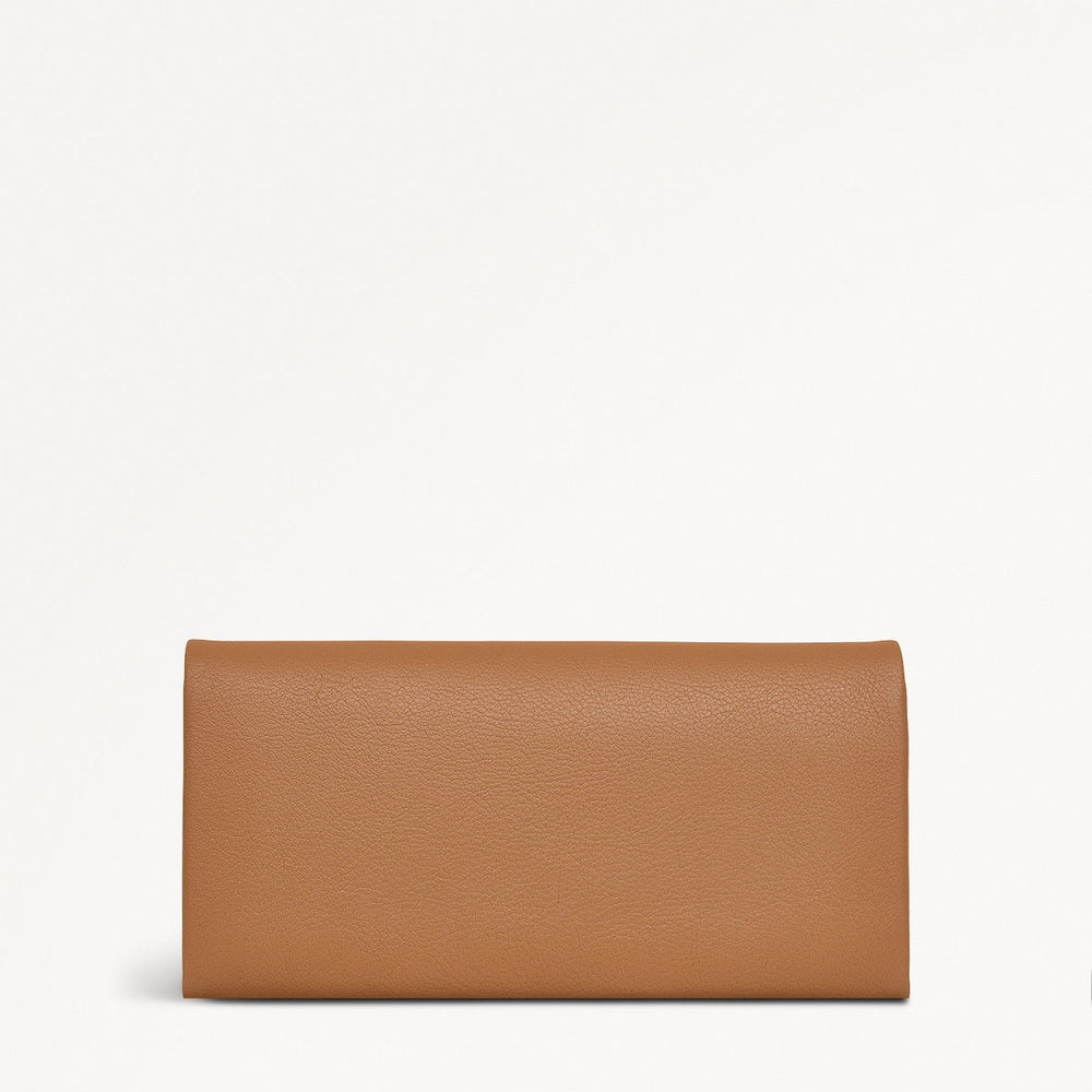 Mallow Street Leather Large Flapover Wallet in Dark Butter - 110767
