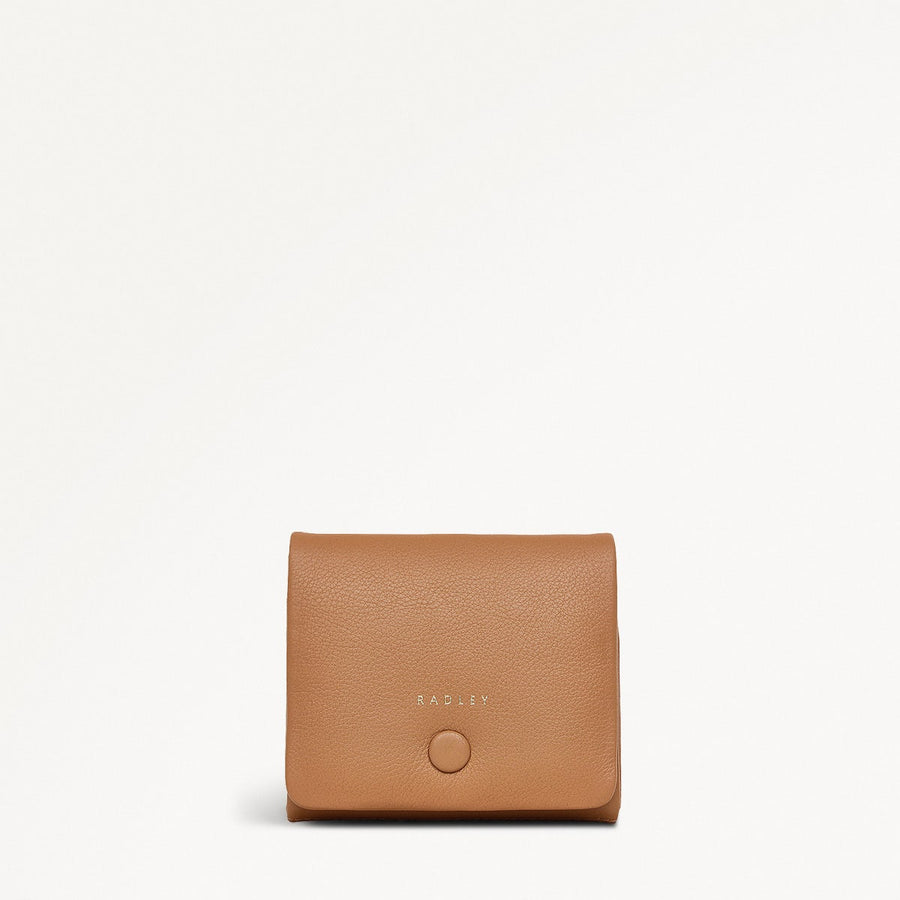 Mallow Street Leather Medium Flapover Wallet in Dark Butter - 110768