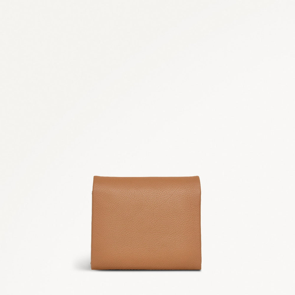 Mallow Street Leather Medium Flapover Wallet in Dark Butter - 110768
