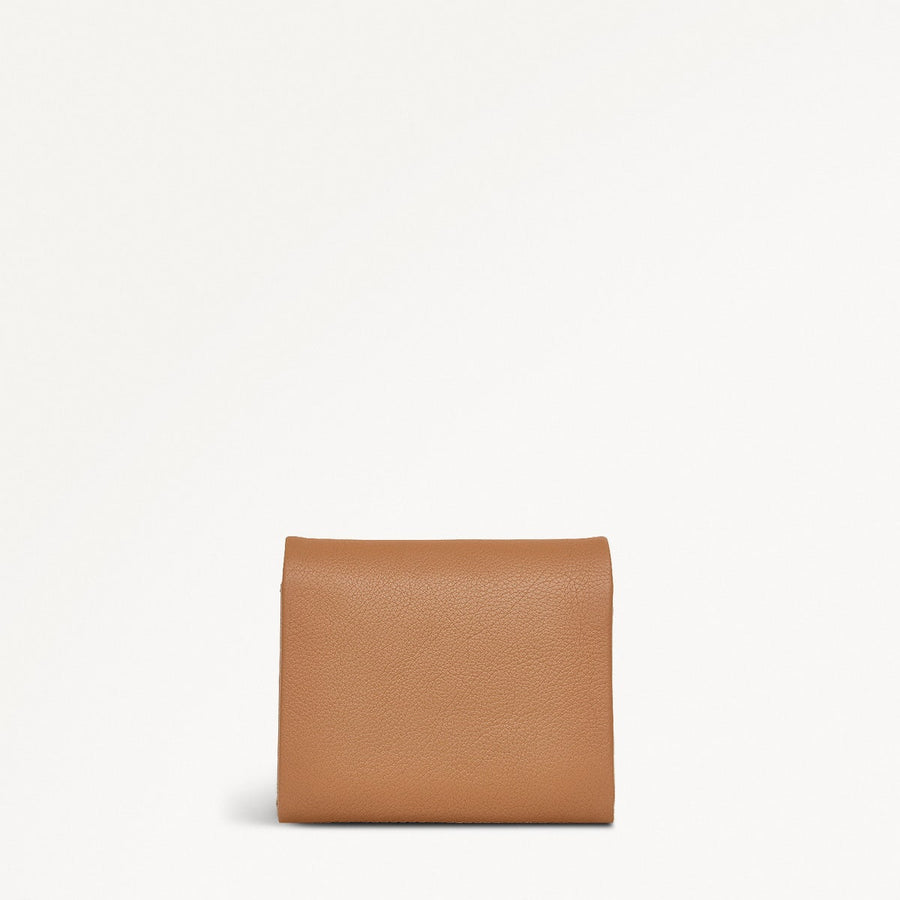 Mallow Street Leather Medium Flapover Wallet in Dark Butter - 110768