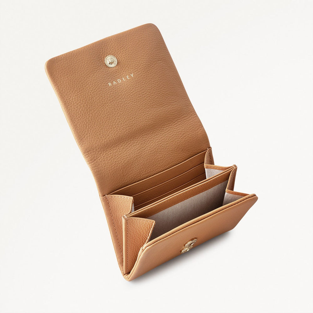 Mallow Street Leather Medium Flapover Wallet in Dark Butter - 110768