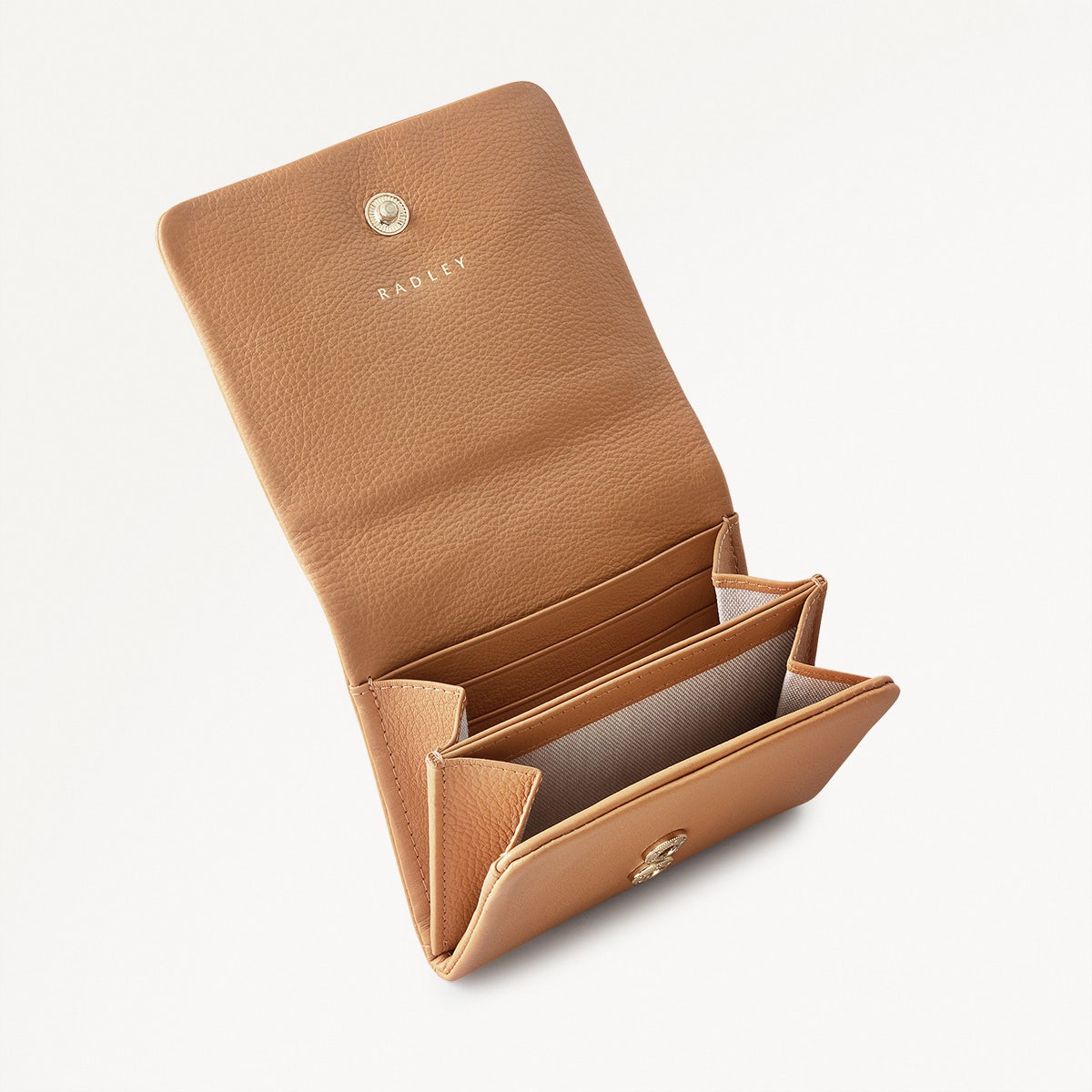 Mallow Street Leather Medium Flapover Wallet in Dark Butter - 110768