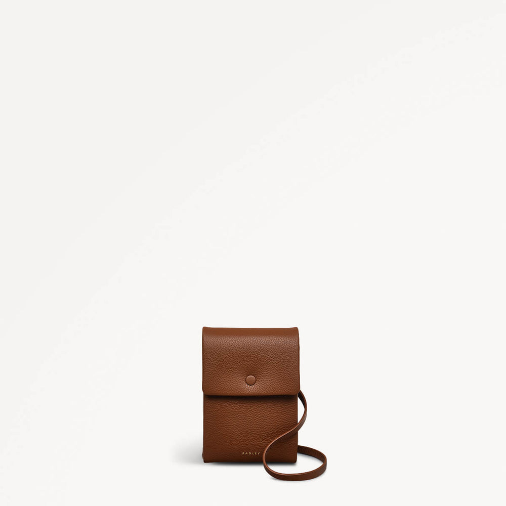 Mallow Street Leather Medium Phone Cross Body in Saddle - 110771