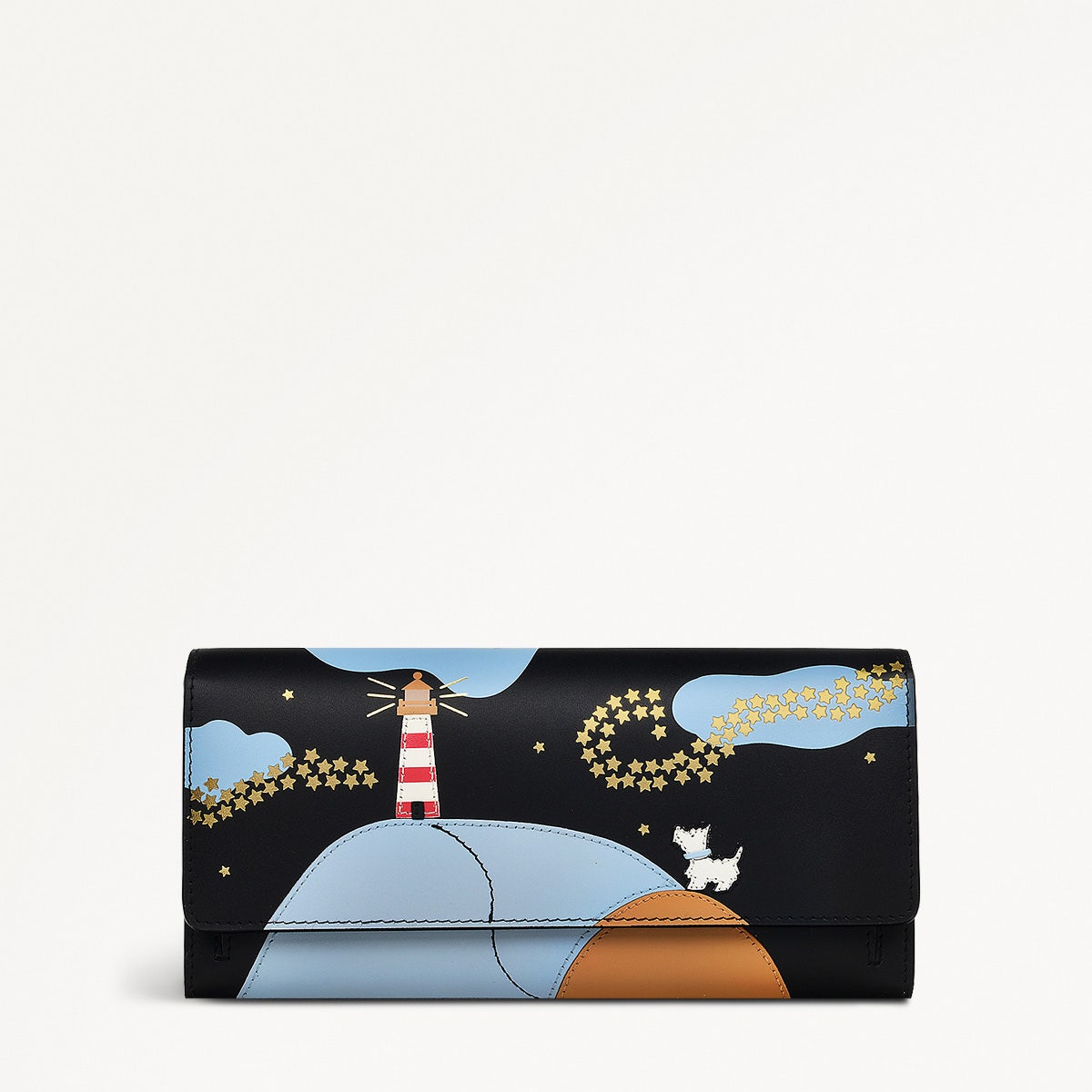 Lighthouse Leather Large Flapover Wallet in Black - 110774