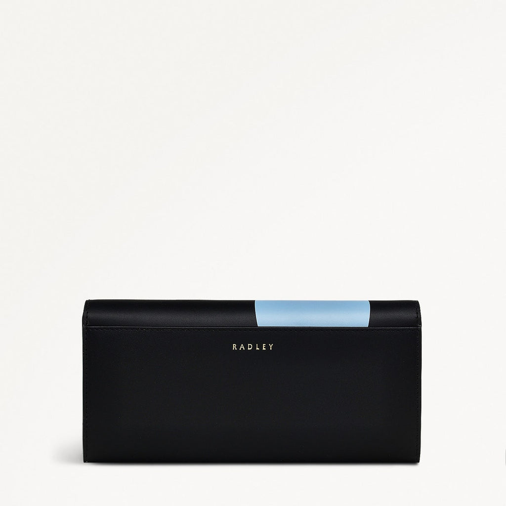 Lighthouse Leather Large Flapover Wallet in Black - 110774