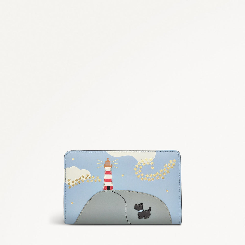 Lighthouse Leather Medium Bifold Wallet in Smoke Blue - 110777