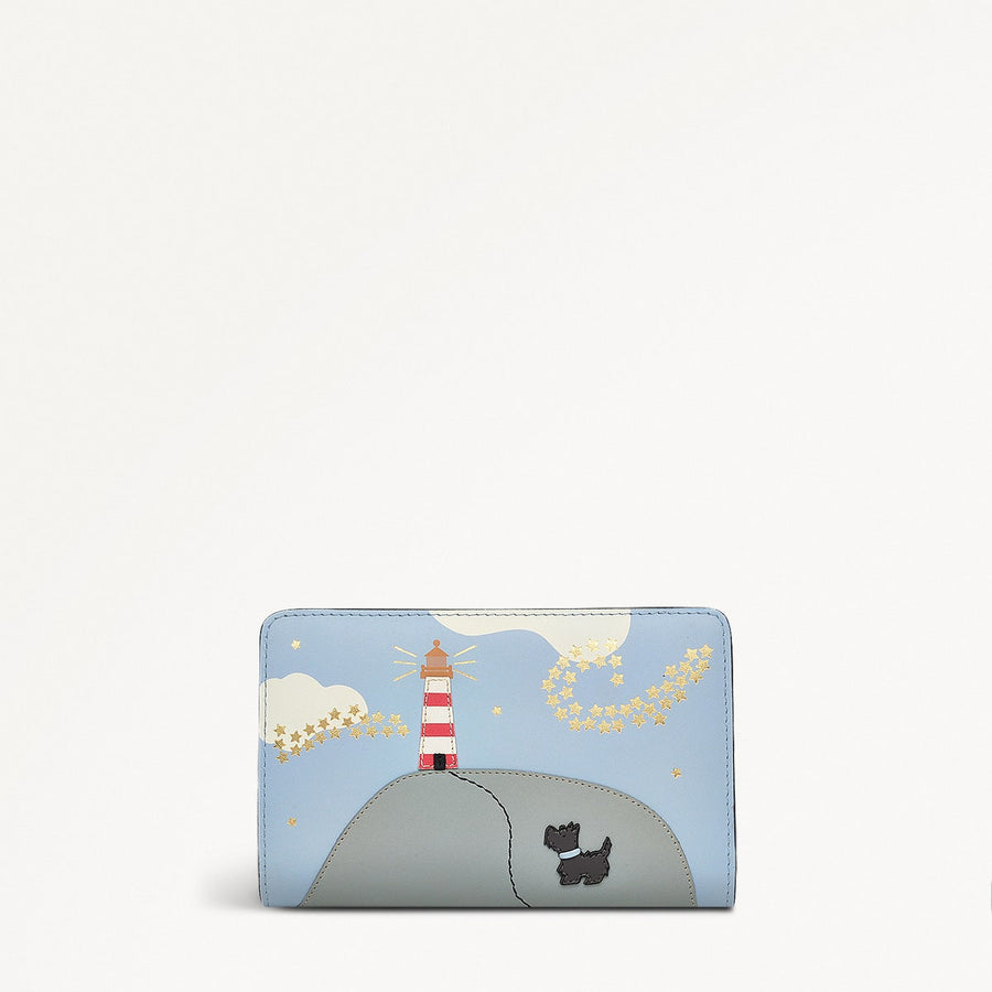 Lighthouse Leather Medium Bifold Wallet in Smoke Blue - 110777