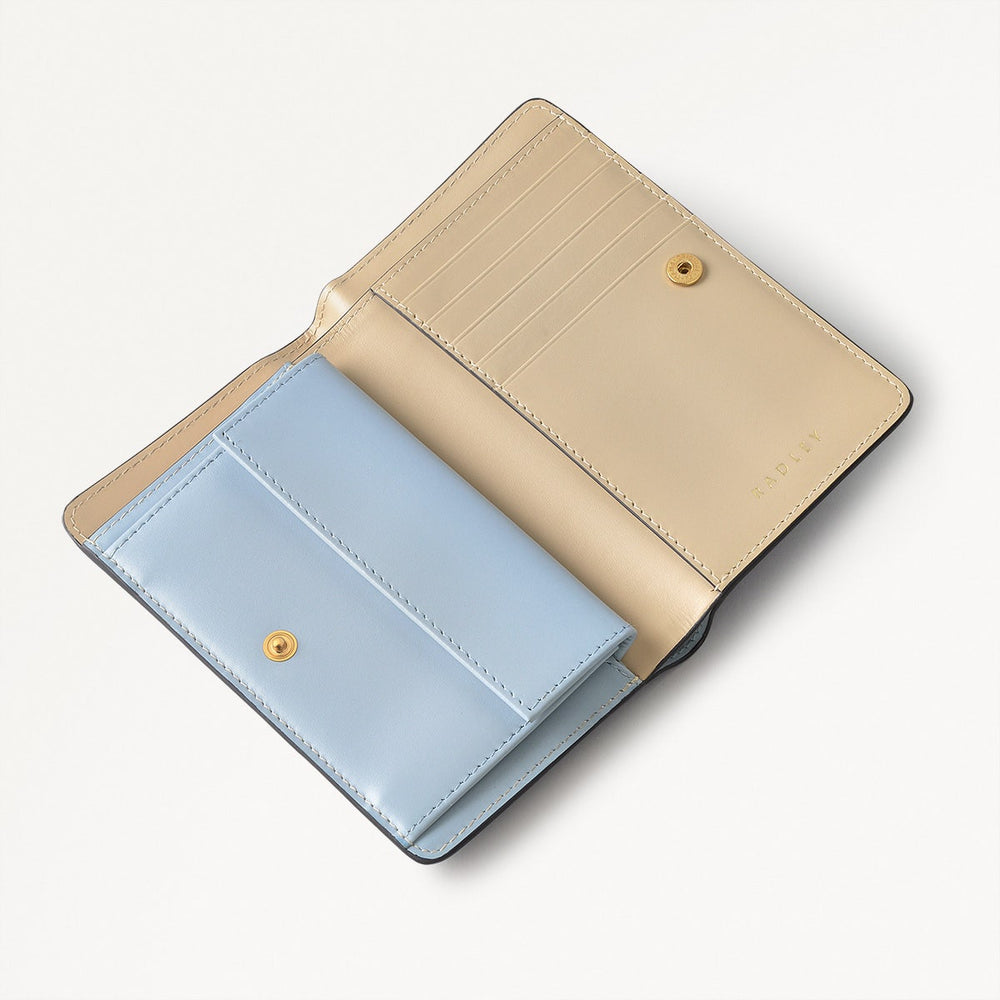 Lighthouse Leather Medium Bifold Wallet in Smoke Blue - 110777