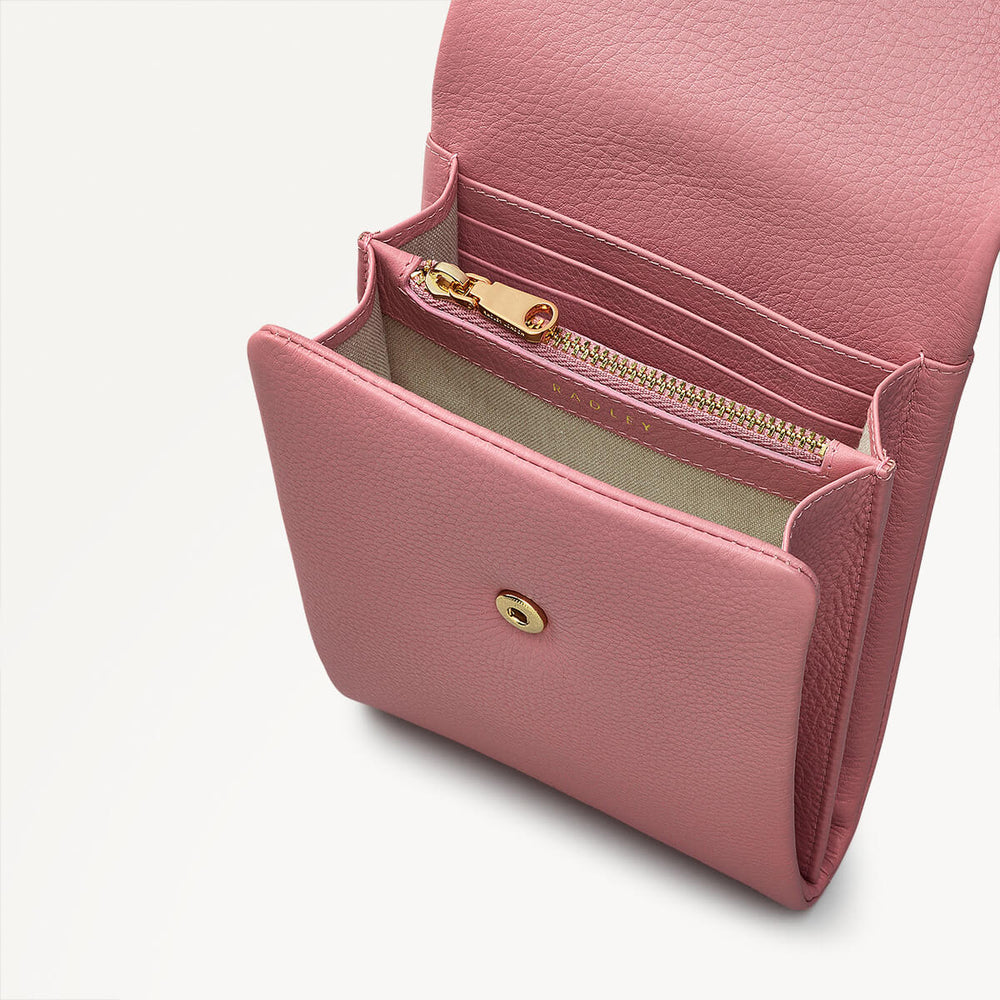 Mallow Street Leather Medium Phone Cross Body in Sienna Pink - 110787