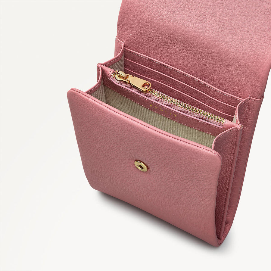 Mallow Street Leather Medium Phone Cross Body in Sienna Pink - 110787