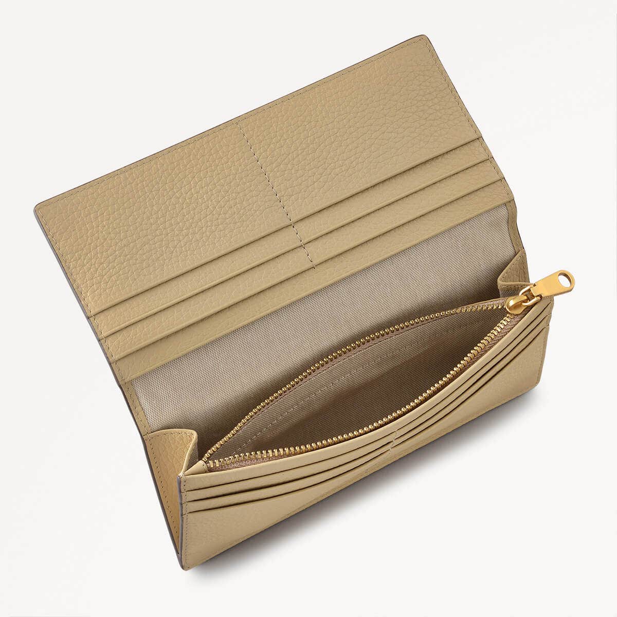The Rathbone Leather Large Bifold Wallet in Stone - 110790
