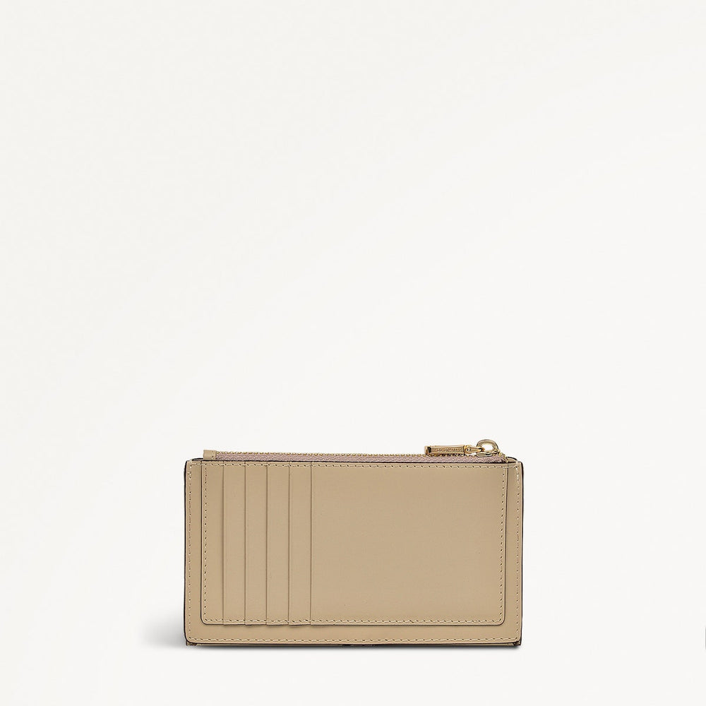 The Tales Of Spring Leather Medium Ziptop Wallet in Stone - 110797