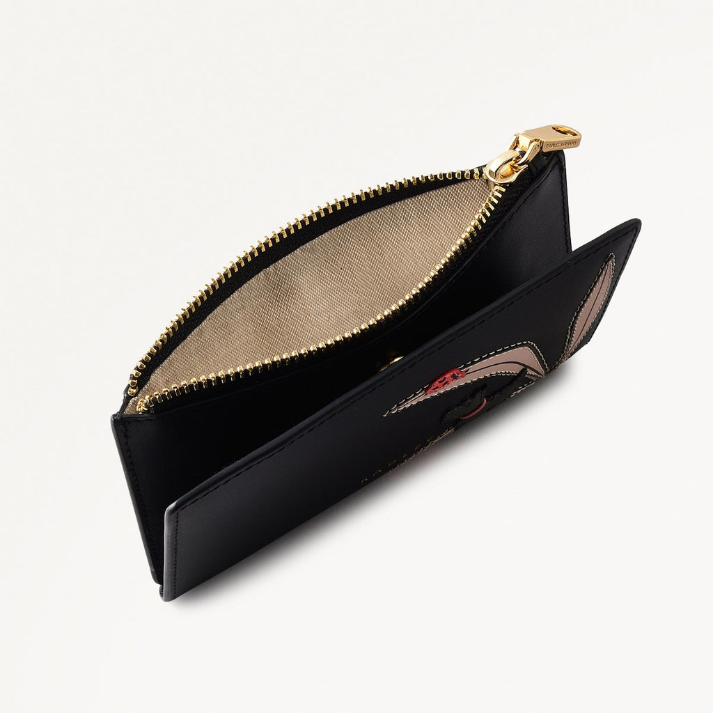 The Tales Of Spring Leather Medium Ziptop Wallet in Black - 110799