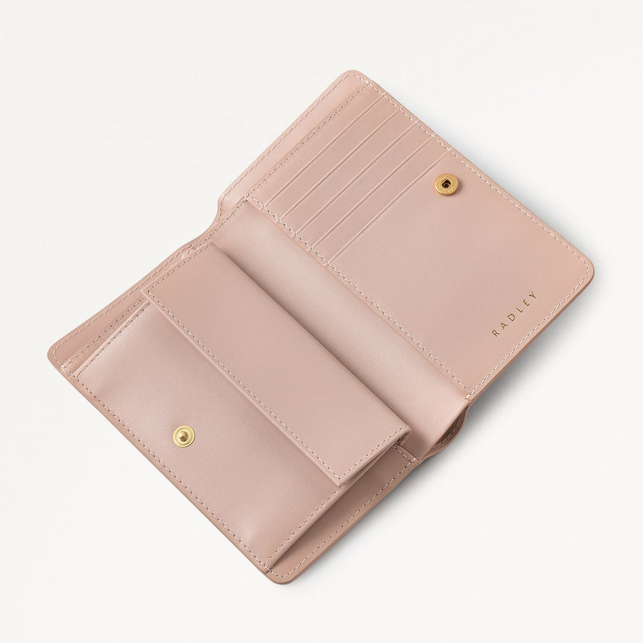Fields Of Flowers Leather Medium Bifold Wallet in Prairie Pink - 110800