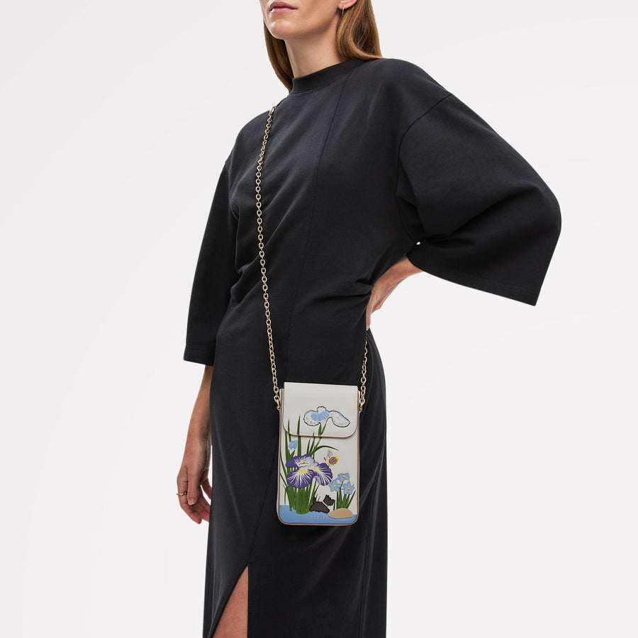 RHS SS25 Leather Medium Phone Cross Body in Chalk - 110806