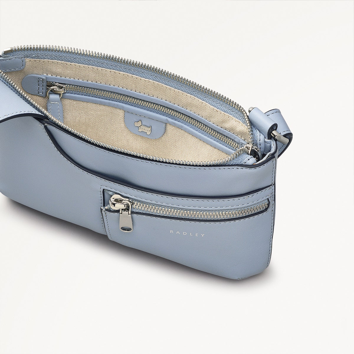 Smoke Blue Mini Crossbody Leather Bag | Pockets Collection SS25