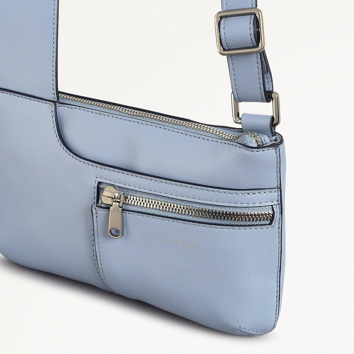 Pockets Mini Ziptop Cross Body Smoke Blue - 110810