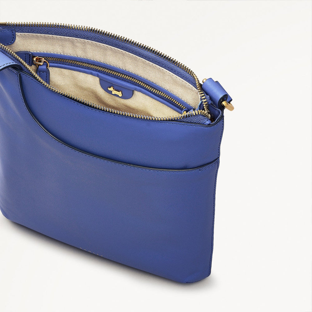Pockets Medium Ziptop Cross Body Yves Blue - 110812