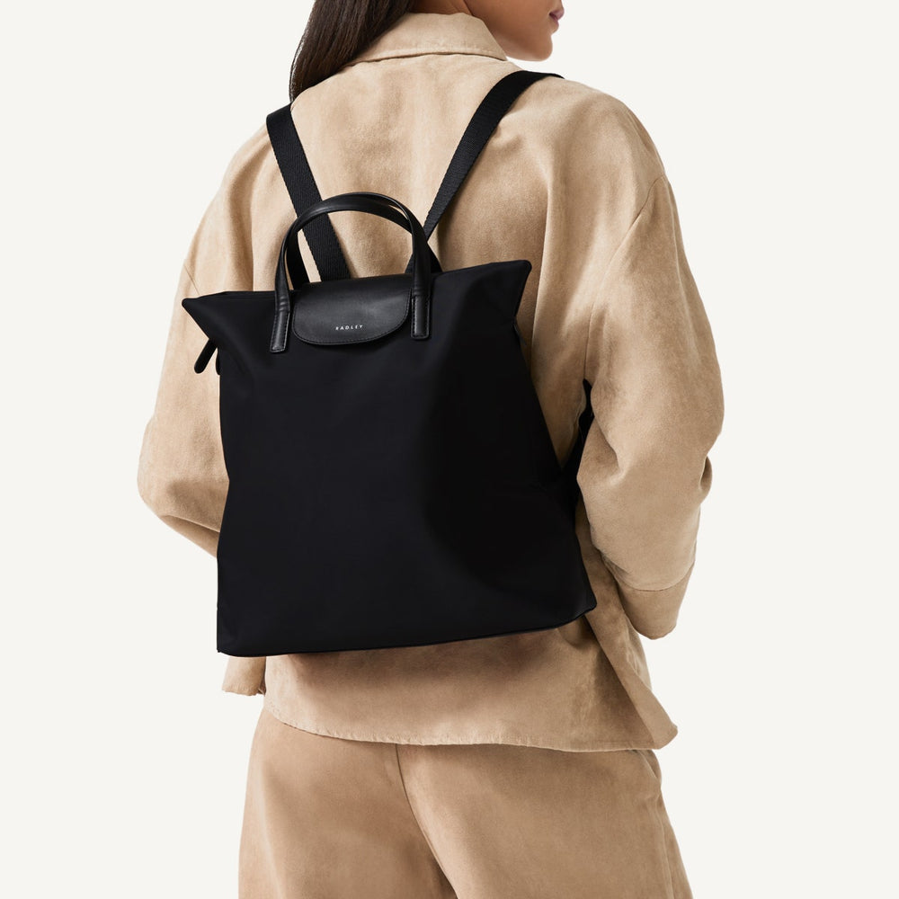 Fabric Medium Sized Black Backpack Pocket Essentials SS25 Radley