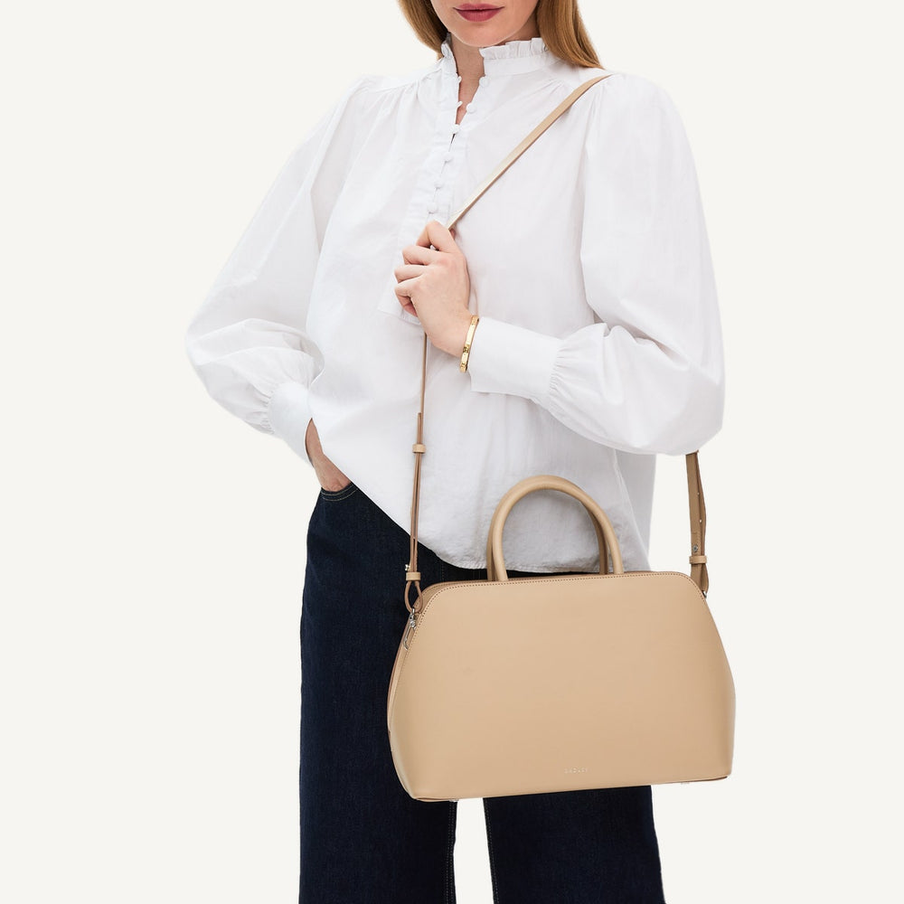 Liverpool Street Medium Ziptop Satchel Stone - 110830