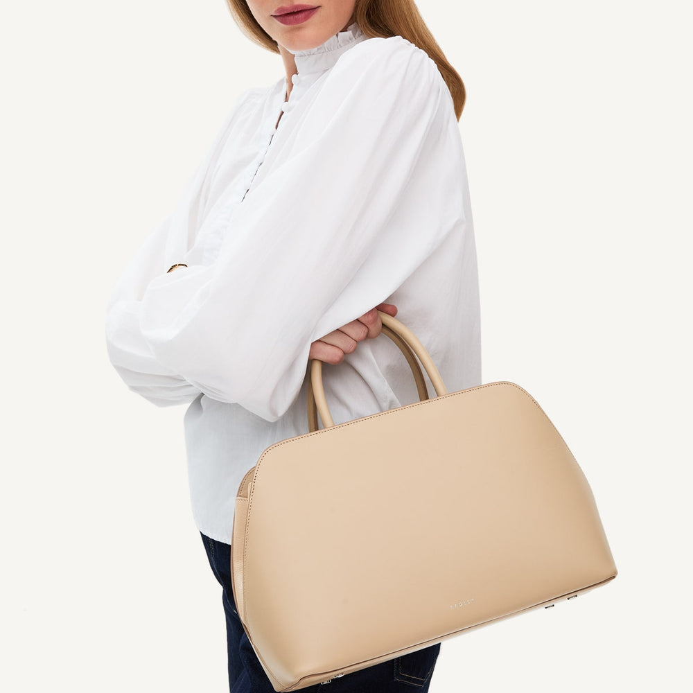 Liverpool Street Medium Ziptop Satchel Stone - 110830