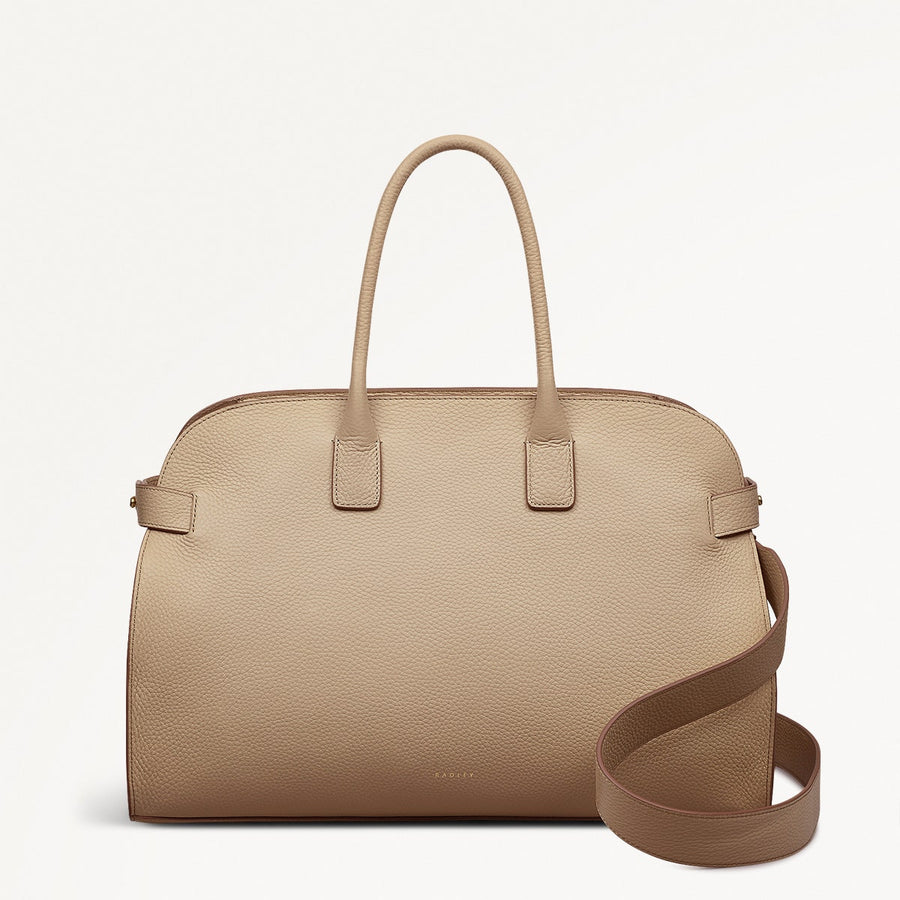 The Rathbone Large Ziptop Satchel Stone - 110833
