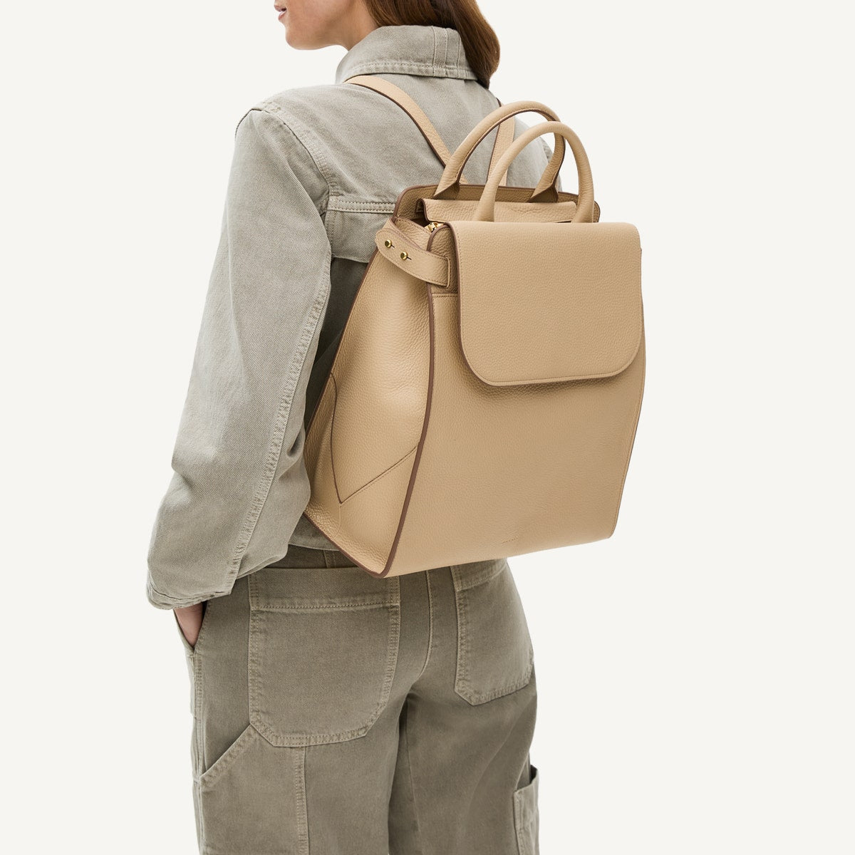 The Rathbone Large Flapover Backpack Stone - 110834