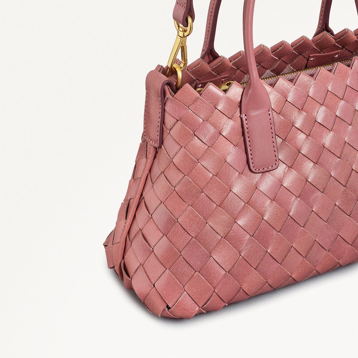 Pink Leather Woven Grab Bag | The Goswell SS25 | Radley
