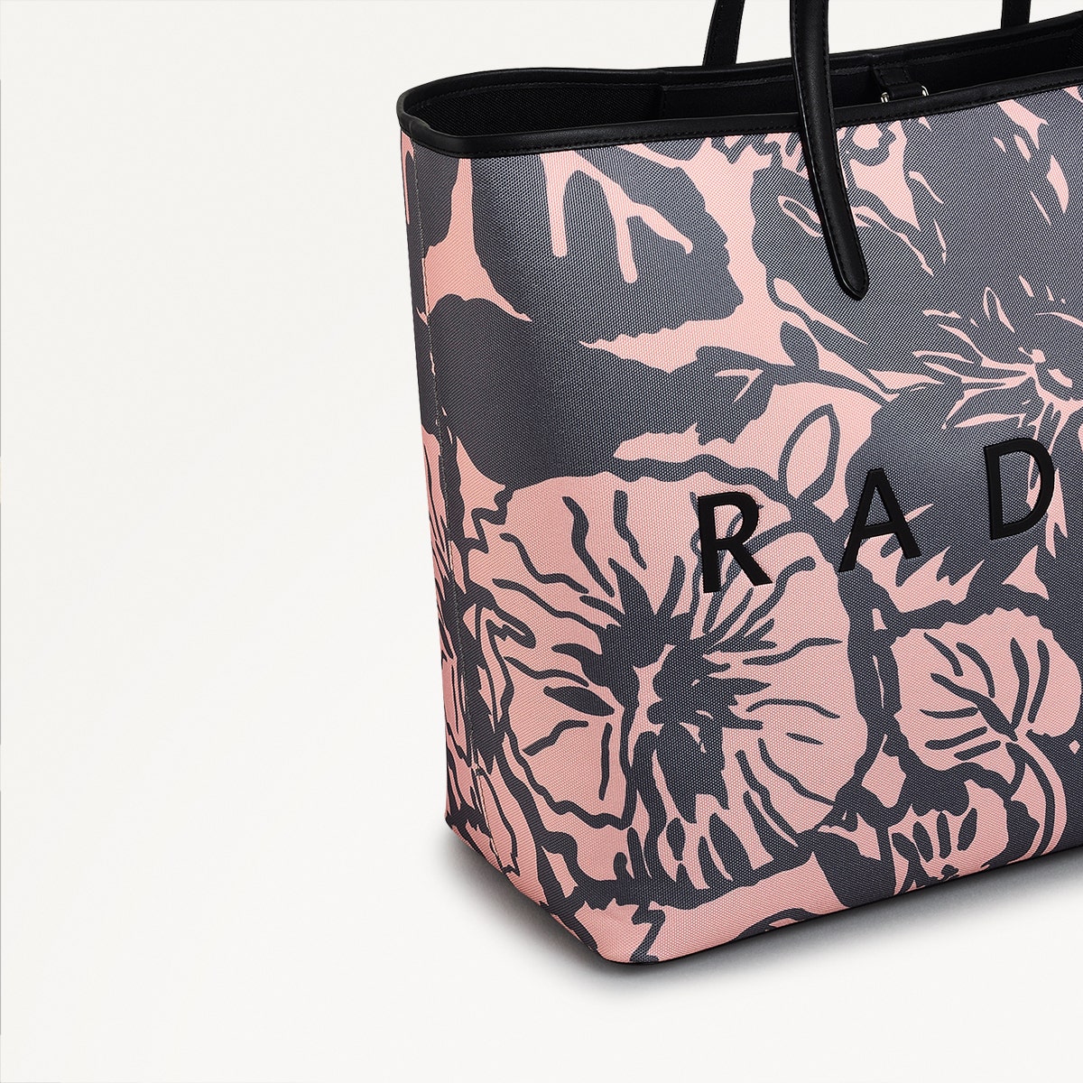 Southwell Gardens - Floral Fabric Medium Ziptop Grab in Black - 110856