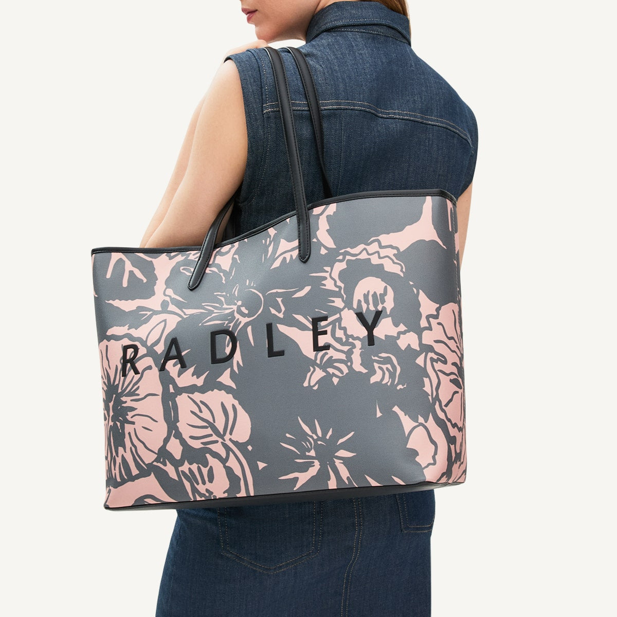 Responsible Floral Tote Bag Black | Southwell Gardens SS25 | Radley